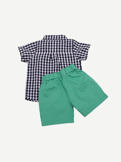 Toddler<b style="color:White;"><font size="1"> -</font></b>Boys<b style="color:White;"><font size="1"> -</font></b>Bow<b style="color:White;"><font size="1"> -</font></b>Detail Plaid Shirt With Shorts