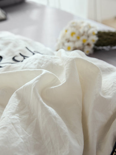 Embroidery<b style="color:White;"><font size="1"> -</font></b>&<b style="color:White;"><font size="1"> -</font></b>Letter Print Tassel Sheet Set