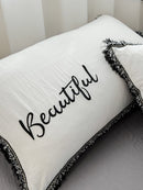 Embroidery<b style="color:White;"><font size="1"> -</font></b>&<b style="color:White;"><font size="1"> -</font></b>Letter Print Tassel Sheet Set