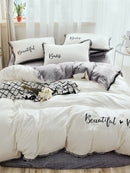 Embroidery<b style="color:White;"><font size="1"> -</font></b>&<b style="color:White;"><font size="1"> -</font></b>Letter Print Tassel Sheet Set