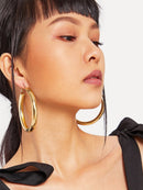 Open<b style="color:White;"><font size="1"> -</font></b>Metal Hoop Earrings 1pair