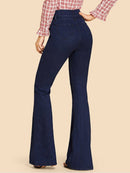 Tie<b style="color:White;"><font size="1"> -</font></b>Waist Flare Leg Jeans