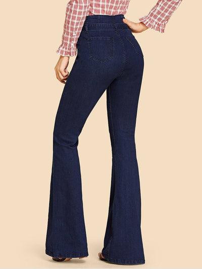 Tie<b style="color:White;"><font size="1"> -</font></b>Waist Flare Leg Jeans