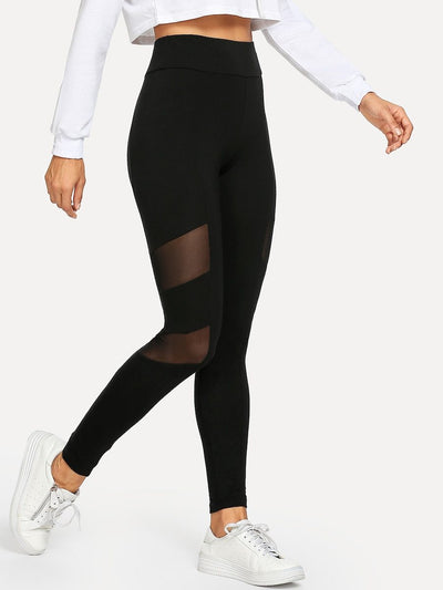 Mesh Contrast Leggings