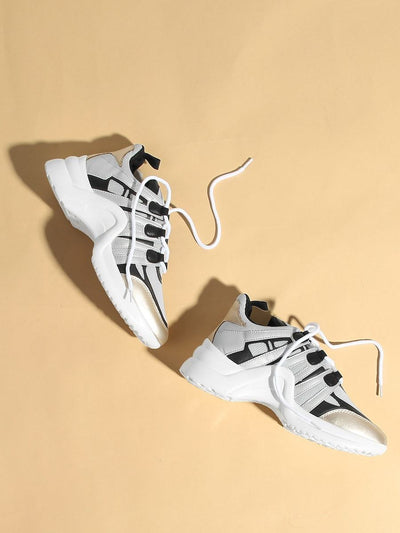 Contrast<b style="color:White;"><font size="1"> -</font></b>PU<b style="color:White;"><font size="1"> -</font></b>panel Lace Up Sneakers