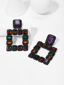 Color<b style="color:White;"><font size="1"> -</font></b>Block<b style="color:White;"><font size="1"> -</font></b>Open Square Drop Earrings 1pair