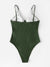 Thin<b style="color:White;"><font size="1"> -</font></b>Strap<b style="color:White;"><font size="1"> -</font></b>Knot Front One Piece Swimsuit