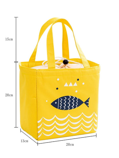 Fish<b style="color:White;"><font size="1"> -</font></b>Print<b style="color:White;"><font size="1"> -</font></b>Drawstring Lunch Storage Bag