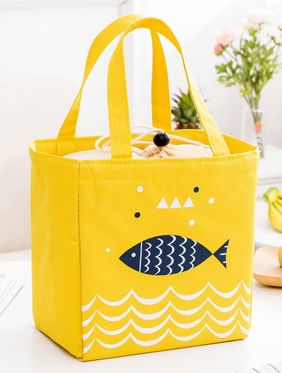 Fish<b style="color:White;"><font size="1"> -</font></b>Print<b style="color:White;"><font size="1"> -</font></b>Drawstring Lunch Storage Bag