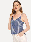 Double<b style="color:White;"><font size="1"> -</font></b>V Striped Cami Top