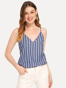 Double<b style="color:White;"><font size="1"> -</font></b>V Striped Cami Top