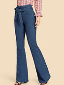 Tie<b style="color:White;"><font size="1"> -</font></b>Waist Flare Leg Jeans