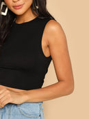 Solid<b style="color:White;"><font size="1"> -</font></b>Crop Tank Top