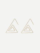 Hollow<b style="color:White;"><font size="1"> -</font></b>Triangle<b style="color:White;"><font size="1"> -</font></b>Layered Drop Earrings 1pair