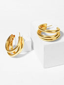 Multi<b style="color:White;"><font size="1"> -</font></b>Layered Hoop Earrings 1pair