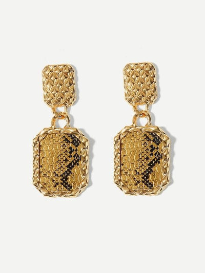 Snakeskin<b style="color:White;"><font size="1"> -</font></b>Pattern<b style="color:White;"><font size="1"> -</font></b>Textured Drop Earrings 1pair