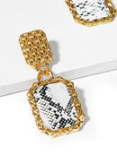 Snakeskin<b style="color:White;"><font size="1"> -</font></b>Pattern<b style="color:White;"><font size="1"> -</font></b>Textured Drop Earrings 1pair