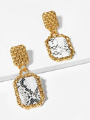 Snakeskin<b style="color:White;"><font size="1"> -</font></b>Pattern<b style="color:White;"><font size="1"> -</font></b>Textured Drop Earrings 1pair