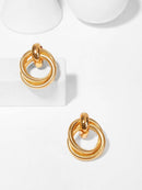 Double<b style="color:White;"><font size="1"> -</font></b>Ring Hoop Earrings 1pair