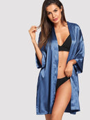 Solid<b style="color:White;"><font size="1"> -</font></b>Self Belted Robe