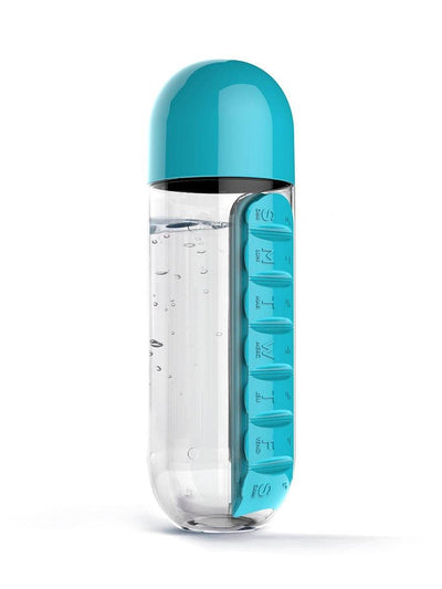 2<b style="color:White;"><font size="1"> -</font></b>In 1 Pill Organizer Water Bottle