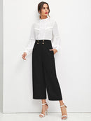 Double<b style="color:White;"><font size="1"> -</font></b>Breasted<b style="color:White;"><font size="1"> -</font></b>Embellished Slant Pocket Pants