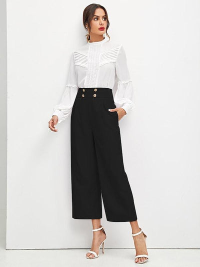 Double<b style="color:White;"><font size="1"> -</font></b>Breasted<b style="color:White;"><font size="1"> -</font></b>Embellished Slant Pocket Pants