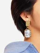 Snakeskin<b style="color:White;"><font size="1"> -</font></b>Pattern<b style="color:White;"><font size="1"> -</font></b>Textured Drop Earrings 1pair