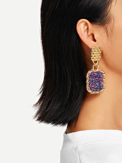 Snakeskin<b style="color:White;"><font size="1"> -</font></b>Pattern<b style="color:White;"><font size="1"> -</font></b>Textured Drop Earrings 1pair