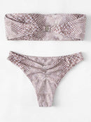 Snake<b style="color:White;"><font size="1"> -</font></b>Print Bandeau Bikini Set