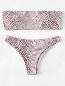 Snake<b style="color:White;"><font size="1"> -</font></b>Print Bandeau Bikini Set