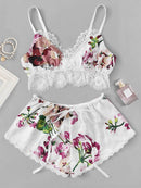 Contrast<b style="color:White;"><font size="1"> -</font></b>Lace Floral Lingerie Set