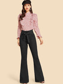 Tie<b style="color:White;"><font size="1"> -</font></b>Waist Flare Leg Jeans