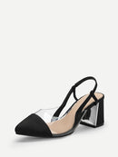 Transparent<b style="color:White;"><font size="1"> -</font></b>Cap Toe Chunky Heels