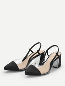 Transparent<b style="color:White;"><font size="1"> -</font></b>Cap Toe Chunky Heels