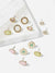 Flower<b style="color:White;"><font size="1"> -</font></b>&<b style="color:White;"><font size="1"> -</font></b>Oval Gemstone Stud Earrings 6pairs