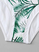 Leaf<b style="color:White;"><font size="1"> -</font></b>Print<b style="color:White;"><font size="1"> -</font></b>Piping Contrast Cutout Side Monokini