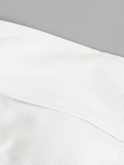 Ribbed<b style="color:White;"><font size="1"> -</font></b>One<b style="color:White;"><font size="1"> -</font></b>Shoulder<b style="color:White;"><font size="1"> -</font></b>Top With High Waist Bikini