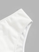 Ribbed<b style="color:White;"><font size="1"> -</font></b>One<b style="color:White;"><font size="1"> -</font></b>Shoulder<b style="color:White;"><font size="1"> -</font></b>Top With High Waist Bikini