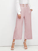 Double<b style="color:White;"><font size="1"> -</font></b>Breasted<b style="color:White;"><font size="1"> -</font></b>Embellished Slant Pocket Pants