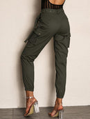 Pocket<b style="color:White;"><font size="1"> -</font></b>Side<b style="color:White;"><font size="1"> -</font></b>Elastic Hem Belted Utility Pants