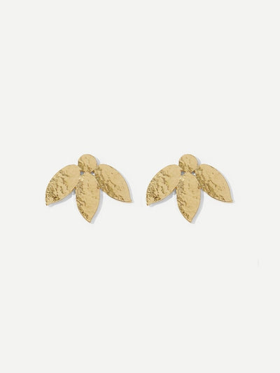 Textured<b style="color:White;"><font size="1"> -</font></b>Leaf<b style="color:White;"><font size="1"> -</font></b>Swing Stud Earrings 1pair