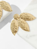 Textured<b style="color:White;"><font size="1"> -</font></b>Leaf<b style="color:White;"><font size="1"> -</font></b>Swing Stud Earrings 1pair