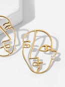 Hollow<b style="color:White;"><font size="1"> -</font></b>Face<b style="color:White;"><font size="1"> -</font></b>Shaped Stud Earrings 1pair