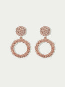 Textured<b style="color:White;"><font size="1"> -</font></b>Round<b style="color:White;"><font size="1"> -</font></b>& Hoop Drop Earrings 1pair