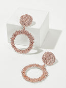 Textured<b style="color:White;"><font size="1"> -</font></b>Round<b style="color:White;"><font size="1"> -</font></b>& Hoop Drop Earrings 1pair