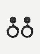 Textured<b style="color:White;"><font size="1"> -</font></b>Round<b style="color:White;"><font size="1"> -</font></b>& Hoop Drop Earrings 1pair