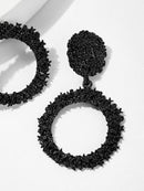 Textured<b style="color:White;"><font size="1"> -</font></b>Round<b style="color:White;"><font size="1"> -</font></b>& Hoop Drop Earrings 1pair