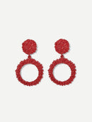 Textured<b style="color:White;"><font size="1"> -</font></b>Round<b style="color:White;"><font size="1"> -</font></b>& Hoop Drop Earrings 1pair