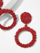 Textured<b style="color:White;"><font size="1"> -</font></b>Round<b style="color:White;"><font size="1"> -</font></b>& Hoop Drop Earrings 1pair